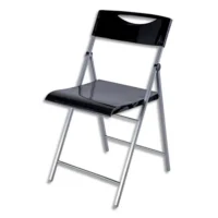 ALBA Chaise d'accueil pliante Smile en acier et revêtement en polypropylène Noir, 4 pieds