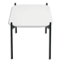 PAPERFLOW Table basse MEET 50x75cm, pied acier époxy noir mat, plateau laqué 19mm blanc