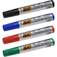 BIC Marking 2300 ECOlutions Marqueurs Permanents à Pointe Moyenne Biseautée - Couleurs Assorties x4