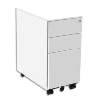 PIERRE HENRY Caisson mobile Slim 3 tiroirs dont 1 pour dossiers suspendus blanc. Dim H60 x L.30 x P.52 CM