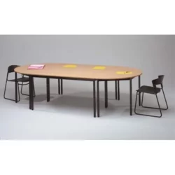 Table polyvalente demi-rond diamètre 140 cm hêtre/Noir
