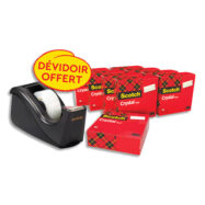 SCOTCH Lot de 10 rouleaux de ruban Crystal transparent 19 mm x 33 m avec 1 dévidoir C60