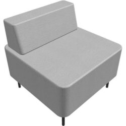 Chauffeuse 1 place Zélie L. 67 x H. 64,7 cm assise tissu Step bambou avec dossier tissu Step bambou sur 4 pieds tubes fixes D.20 mm métal lisse gris aluminium