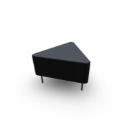 Module liaison d'angle 60° avec plateau plein métallique Zélie L.67 x P. 59,5 x H. 43 cm tissu Step beige sur 3 pieds fixes D.20 mm métal lisse gris anthracite