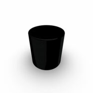 Pouf avec lanière sur patins Zélie D. 40 x H. 48,5 cm assise tissu Chili Curcuma chiné