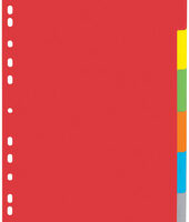 PAGNA Intercalaires en carton, A4, 6 touches, 6 couleurs
