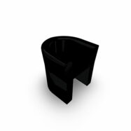 Chauffeuse Chest 1 place tissu Bondaï noir