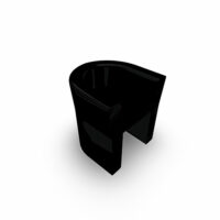 Chauffeuse Chest 1 place tissu Bondaï noir