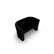 Chauffeuse Chest 2 place simili cuir noir