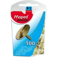 MAPED Boîte de 100 punaises en acier cuivrées 10 mm