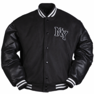VESTE NY BASEBALL AVEC PATCH NOIR
