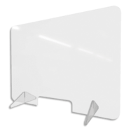 Vitre de protection en Plexiglass. Dimensions l75xh90cm. Epaisseur 3mm et pieds 8mm.