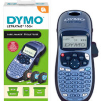 DYMO Etiqueteuse manuelle "LetraTag LT-100H" avec une bande de papier en blanc, touche ABC, écran à 13 caractères,