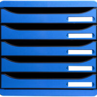 EXACOMPTA Module de classement BIG-BOX PLUS, 5 tiroirs, bleu