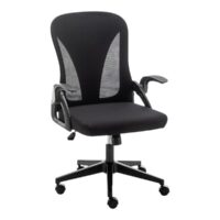 Chaise Ergonomique avec dossier en tissu respirant et de forme incurvée.