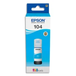 EPSON Bouteille Jet d'Encre 104 EcoTank Cyan - C13T00P240