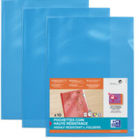 Oxford Pochettes-coin haute résistance, A4, PVC, bleu