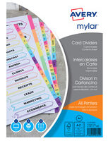 AVERY Intercalaires Mylar, carte, 20 touches alphabétiques,