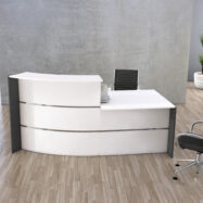 Comptoir arrondi BARI, espace conseil, blanc