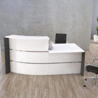 Comptoir arrondi BARI, espace conseil, blanc