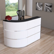 kerkmann Comptoir en L Cento 6, blanc anthracite (L)2.600 x (P)1.800 x (L)1.100 mm, construction en bois et acier, panneau de bois revêtu avec bords en ABS,