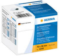 HERMA Etiquette d'adresse, 89 x 42 mm, en continu, blanc