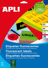 APLI Etiquette d'adresse, 99,1 x 67,7 mm, jaune fluo