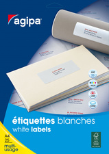 agipa Etiquette universelle, 50 x 25 mm, blanc