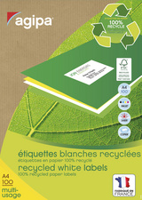 agipa Etiquette multi-usage, recyclé, 105 x 148,5 mm, blanc