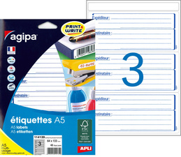 agipa Etiquettes "expéditeur/destinataire", 64 x 133 mm