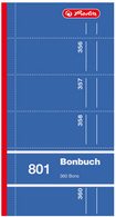 herlitz Formularbuch "Bonbuch 801", 90 x 198 mm, sortiert