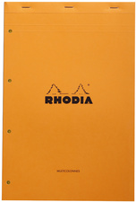 RHODIA Bloc Audit agrafé, 210 x 318 mm, 80 feuilles, orange