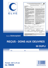 ELVE Manifold "Carnets de recus - dons aux oeuvres", A4