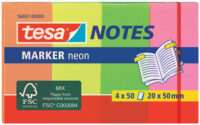 tesa Index repositionnable Marker, couleurs néons,50 x 20 mm