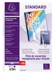 EXACOMPTA Plats de couverture, A4, PVC, 0,20 mm, transparent