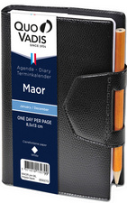 QUO VADIS Agenda "Maor" avec crayon, 2026, noir