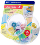 PLUS JAPAN Mini-roller de colle "LE", 6mm x 12m, dans bocal