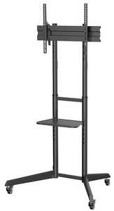 DIGITUS Chariot de présentation TV, avec tablette, noir