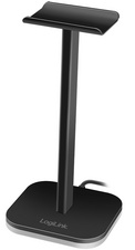 LogiLink, Support pour casque audio, avec lumière RVB, noir