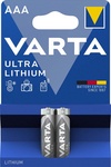 VARTA Pile au lithium Ultra Lithium, Micro (AAA), pack de 2