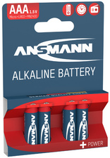 ANSMANN Pile alcaline "RED", Micro AAA, blister de 4