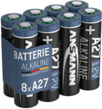 ANSMANN Pile alcaline A27/LR27, 12 V, en lot de 8