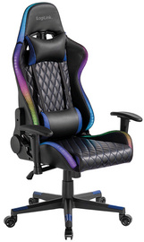 LogiLink Fauteuil pour jeux vidéo, avec lumière RVB, noir