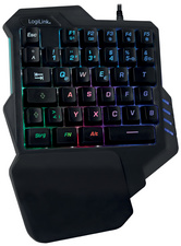 LogiLink Beleuchtete Einhand-Gaming Tastatur, schwarz