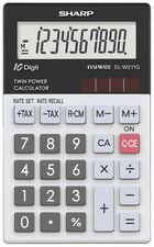 SHARP Calculatrice de poche modèle EL-W211G GY, alimentation