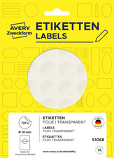 AVERY Zweckform Étiquette de fermeture, 18 mm, transparent