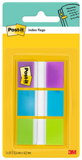 Post-it Marque-pages Index, 25,4 x 43,2 mm, 3 couleurs