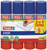 tesa ecoLogo Stick Bâton de colle, paquet de 4, 20 g