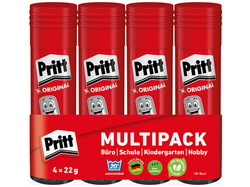 Pritt Bâton de colle 4 x 22 g, pack économique, sans solvant