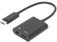 DIGITUS Câble répartiteur USB, USB-C + jack 3,5 mm, 0,2 m